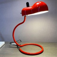 Lampe de table « Minitopo » spéciale en rouge de Joe Colombo pour Stilnovo
