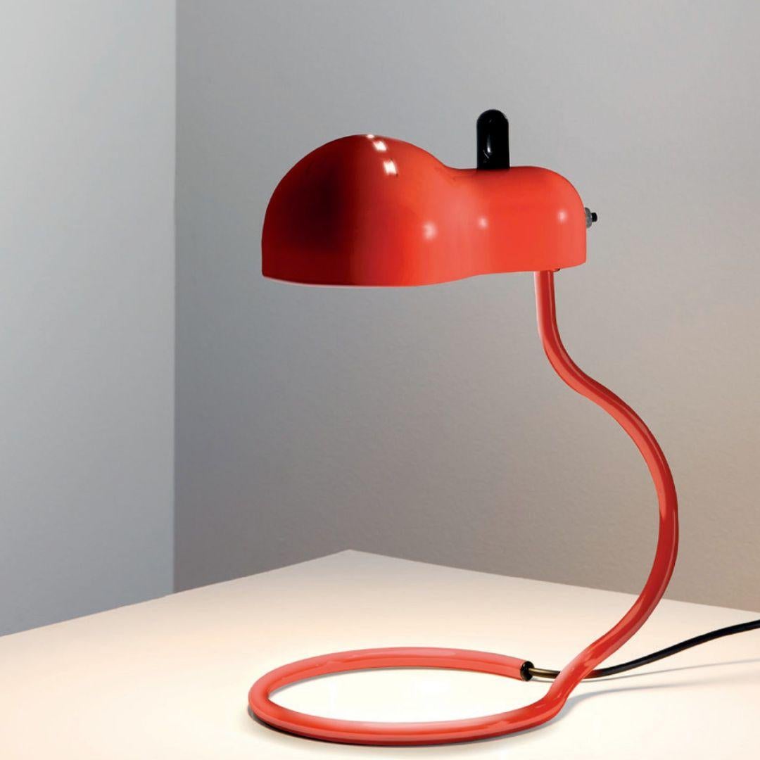 italien Lampe de table « Minitopo » spéciale en rouge de Joe Colombo pour Stilnovo en vente