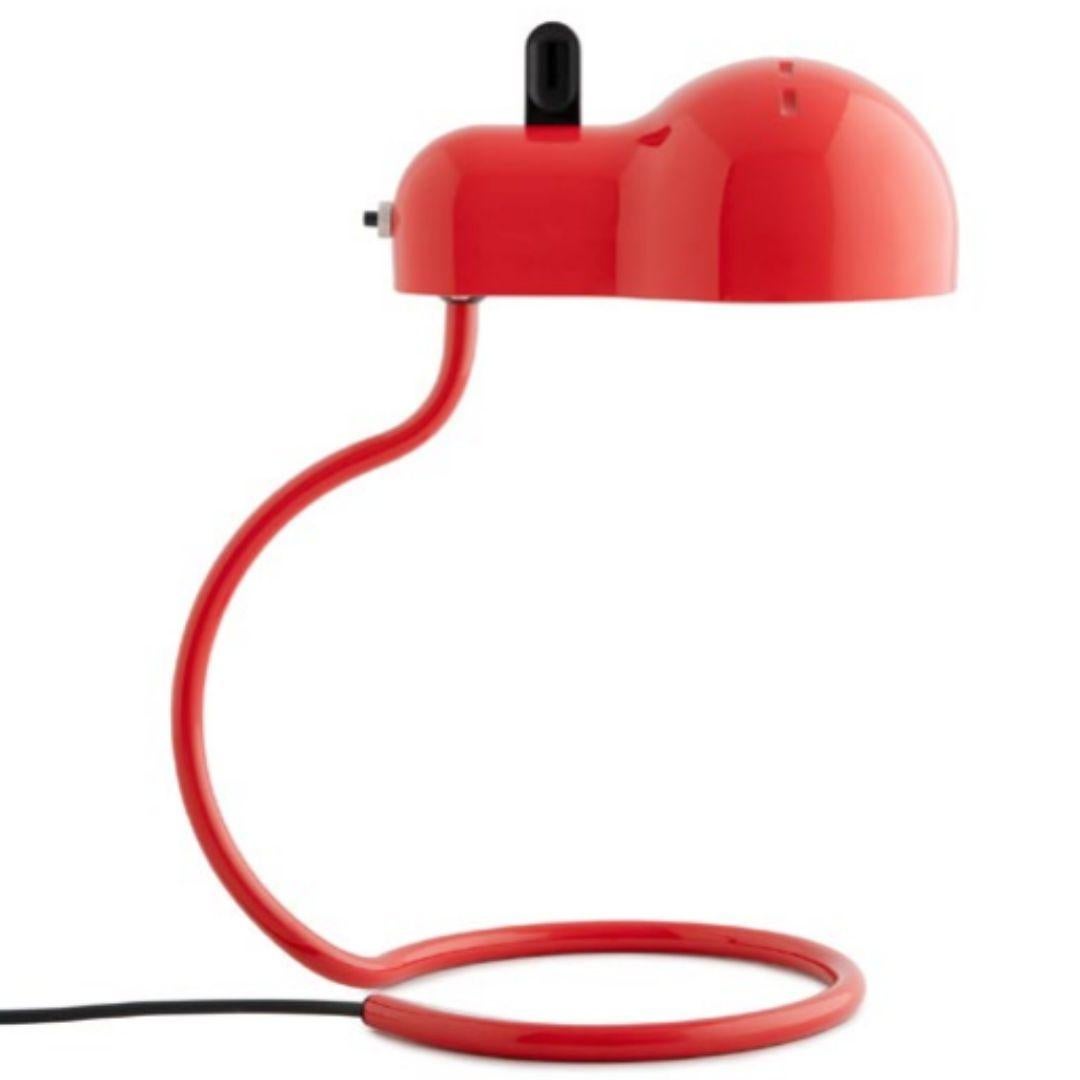 Mid-Century Modern Joe Colombo 'Minitopo' Special Edition Table Lamp in Red for Stilnovo For Sale