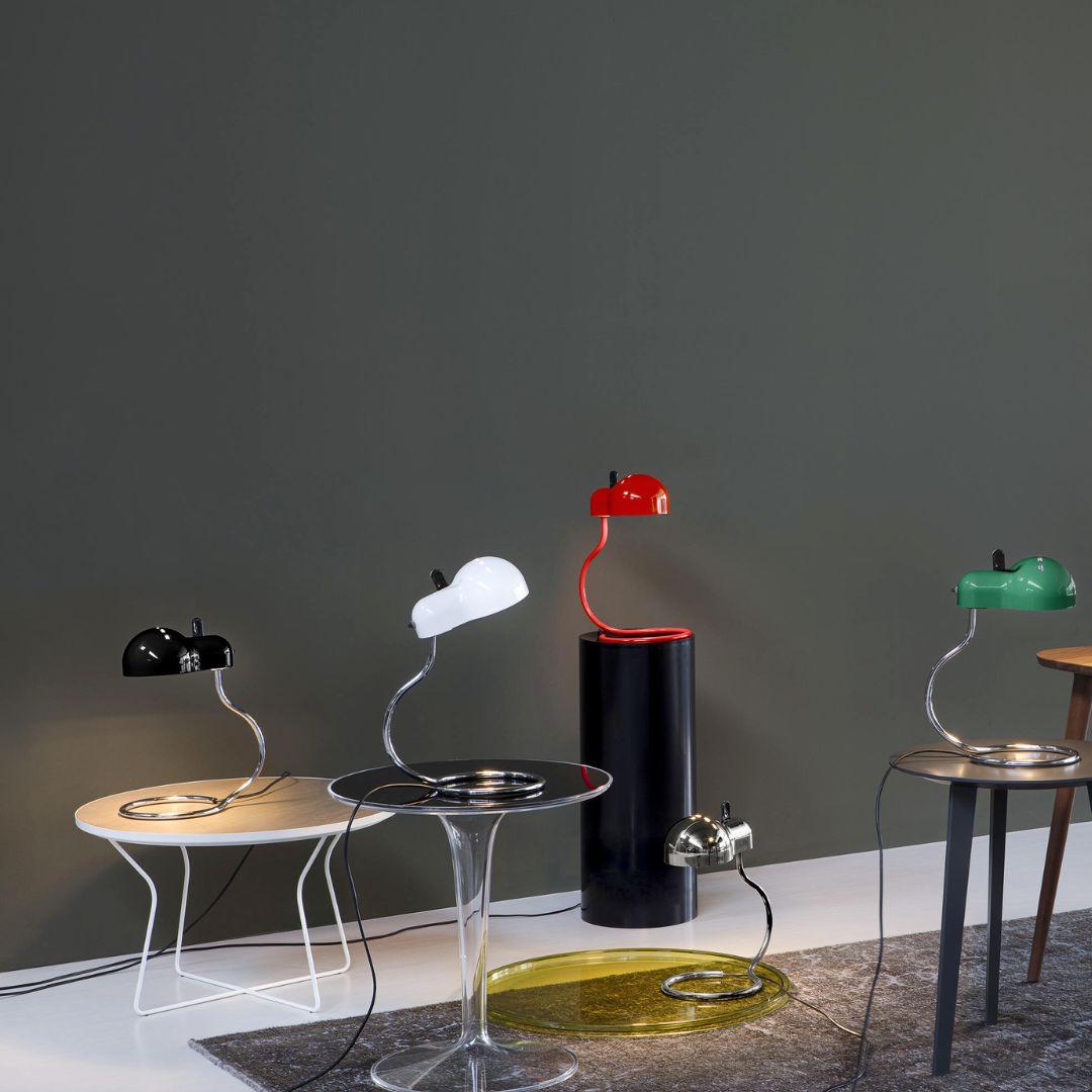 XXIe siècle et contemporain Lampe de table « Minitopo » spéciale en rouge de Joe Colombo pour Stilnovo en vente