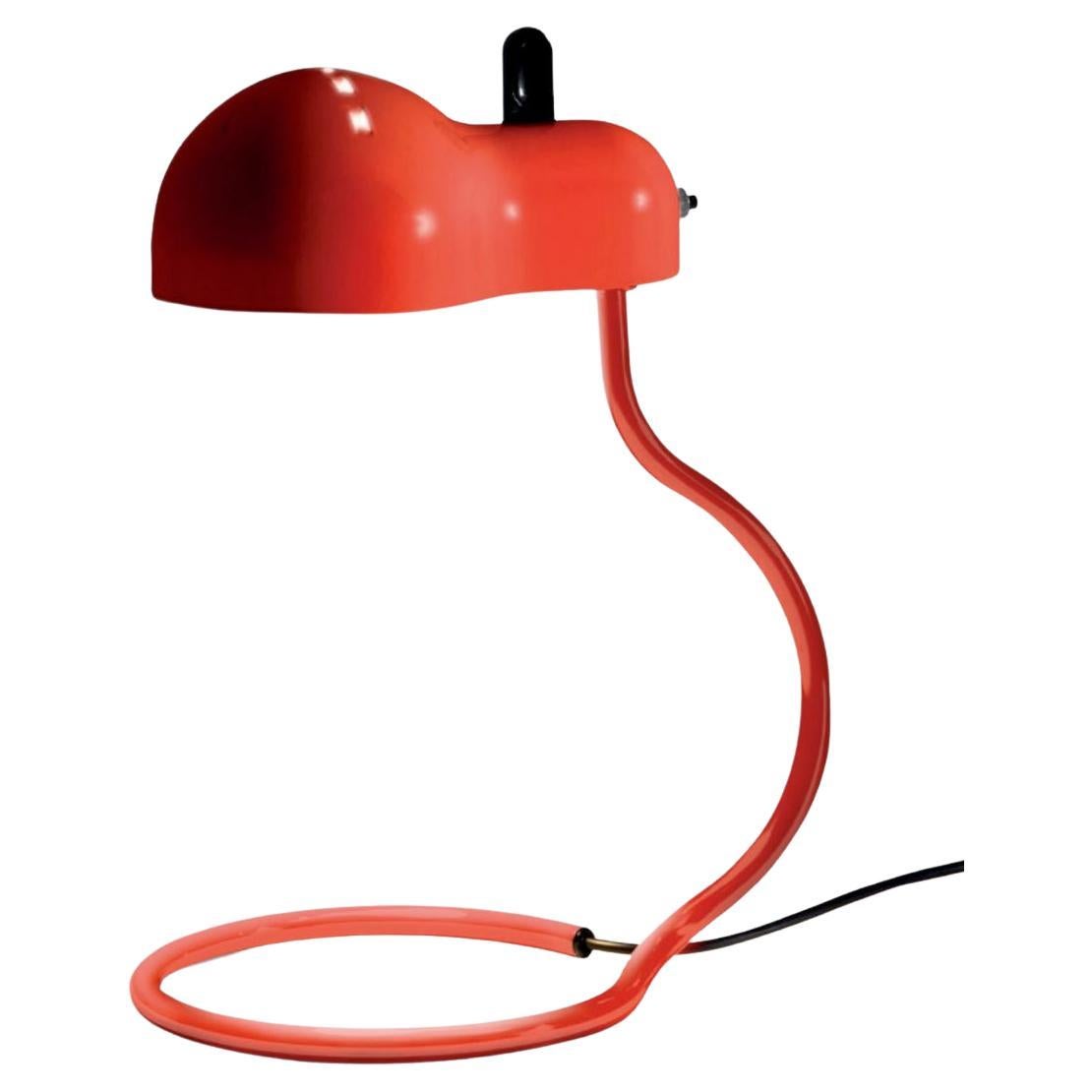 Lampe de table « Minitopo » spéciale en rouge de Joe Colombo pour Stilnovo