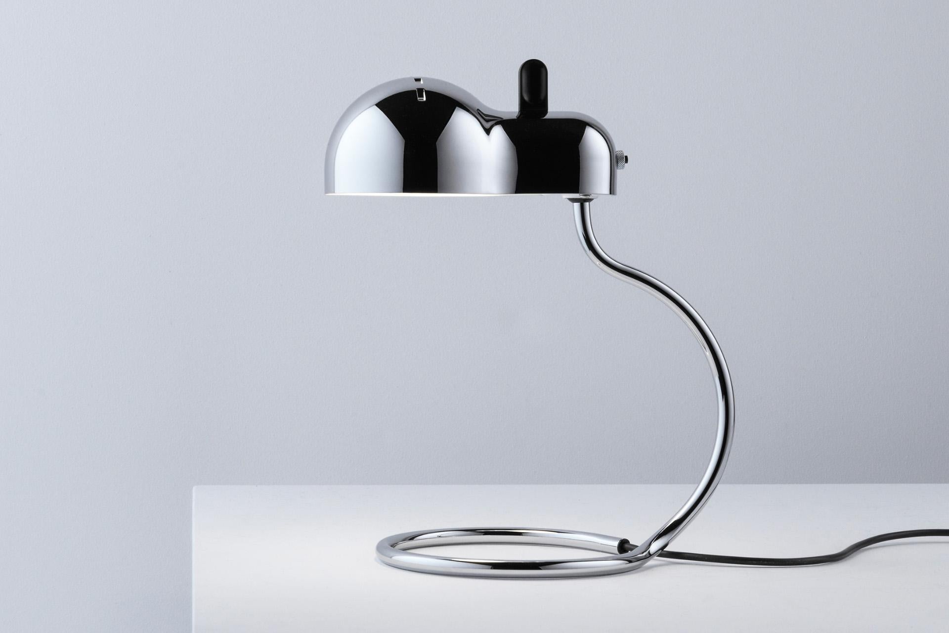Joe Colombo 'Minitopo' Tischlampe aus Chrom für Stilnovo (Moderne der Mitte des Jahrhunderts) im Angebot