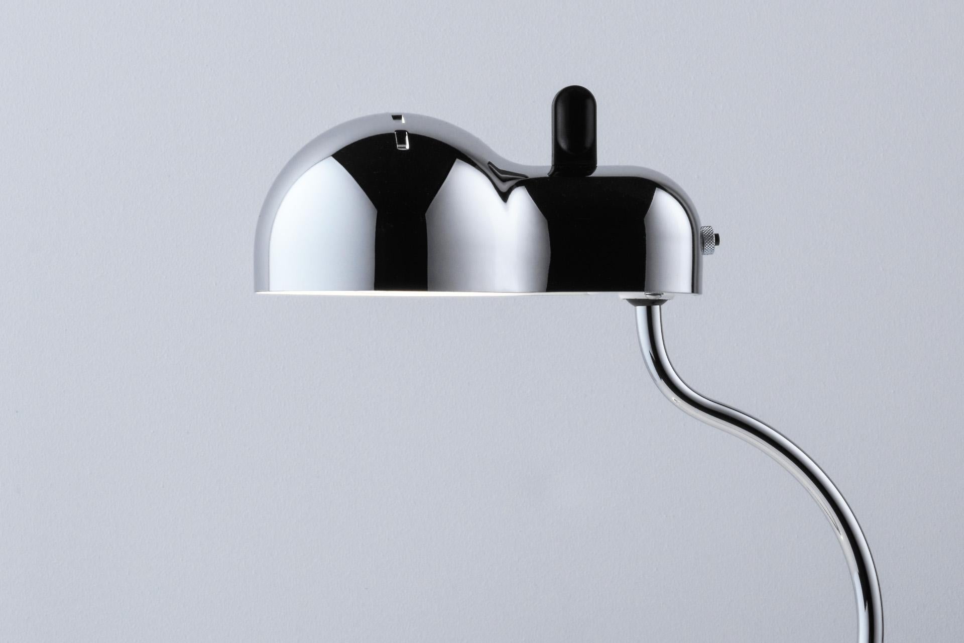 Italian Joe Colombo 'Minitopo' Table Lamp in Chrome for Stilnovo For Sale