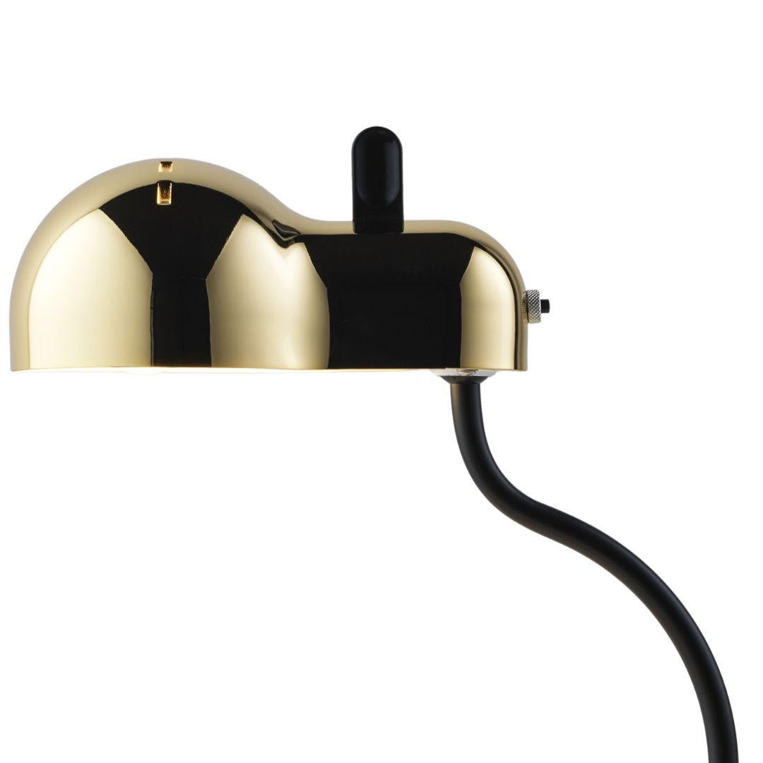 Mid-Century Modern Joe Colombo 'Minitopo' Table Lamp in Gold and Black for Stilnovo For Sale
