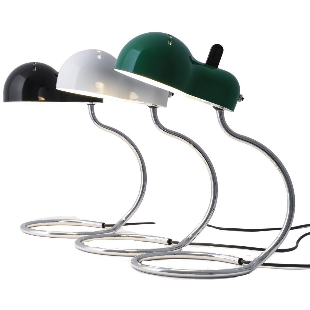 Joe Colombo 'Minitopo' Tischlampe in Gold und Schwarz für Stilnovo (Metall) im Angebot