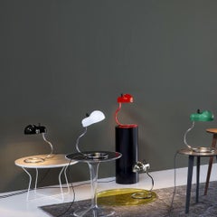 Joe Colombo 'Minitopo' Table Lamp in Green and Chrome for Stilnovo
