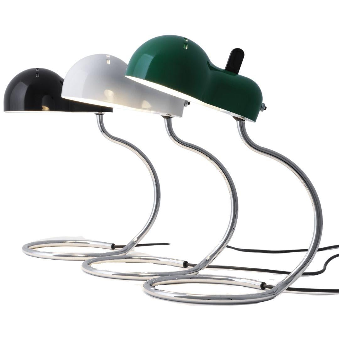 Powder-Coated Joe Colombo 'Minitopo' Table Lamp in Green and Chrome for Stilnovo For Sale