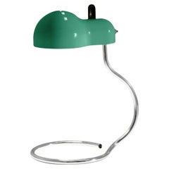 Joe Colombo 'Minitopo' Table Lamp in Green and Chrome for Stilnovo