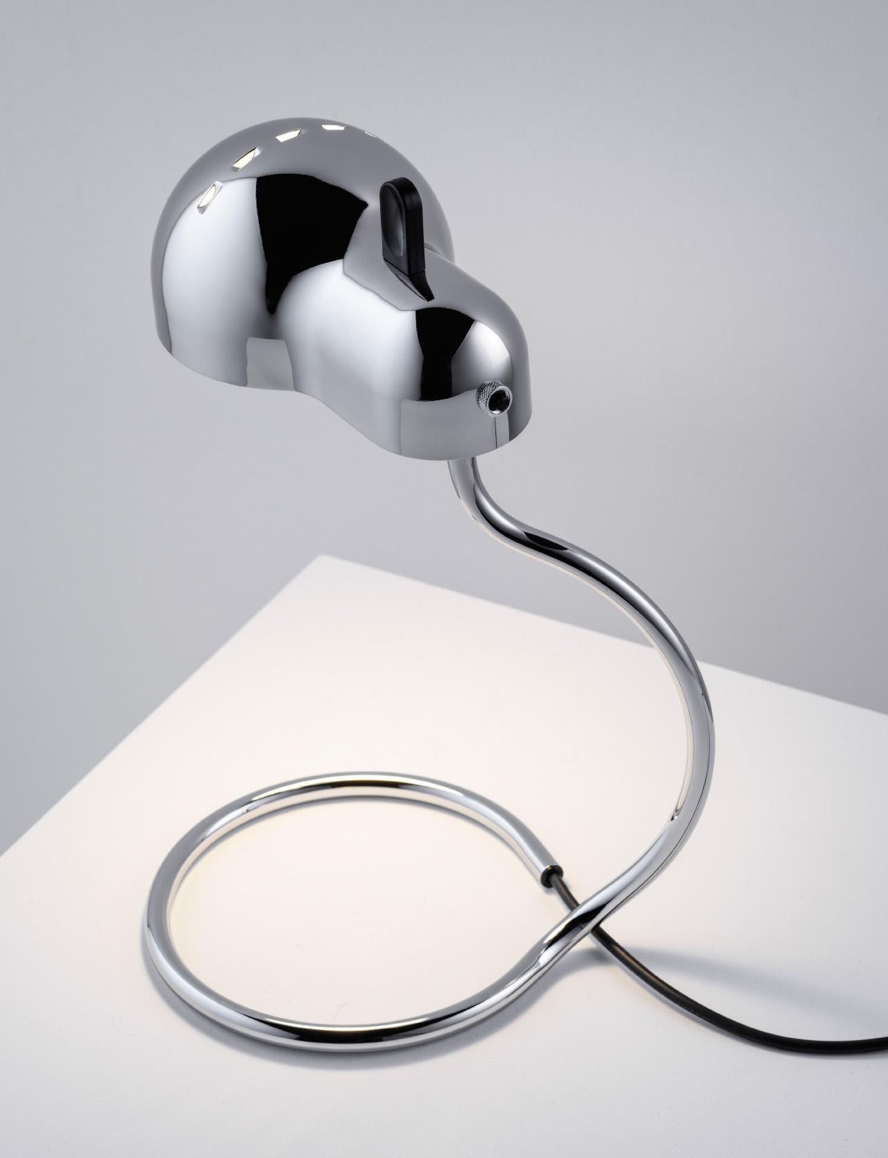 Joe Colombo 'Minitopo' Table Lamp in White and Chrome for Stilnovo For Sale 4