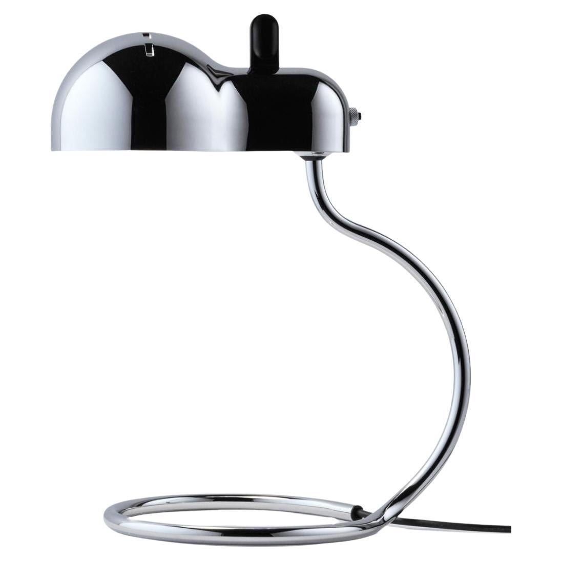 Metal Joe Colombo 'Minitopo' Table Lamp in White and Chrome for Stilnovo For Sale