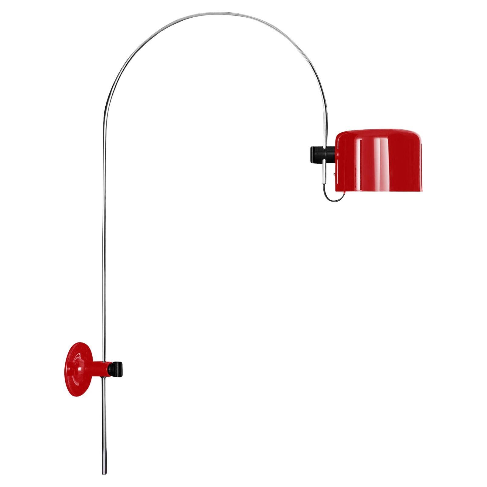 Joe Colombo Model #1158 'Coupé' Wall Lamp in Scarlet Red for Oluce