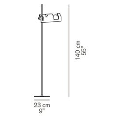 Joe Colombo Modell #3319 'Spider' Stehleuchte in Senfgelb in Senfgelb für Oluce