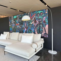 Joe Colombo Modelo #3320/R Lámpara de pie "Coupé" en blanco para Oluce