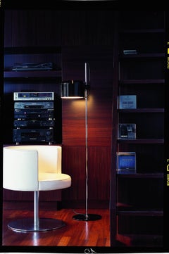 Joe Colombo Model #3321 'Coupé' Floor Lamp in Black for Oluce