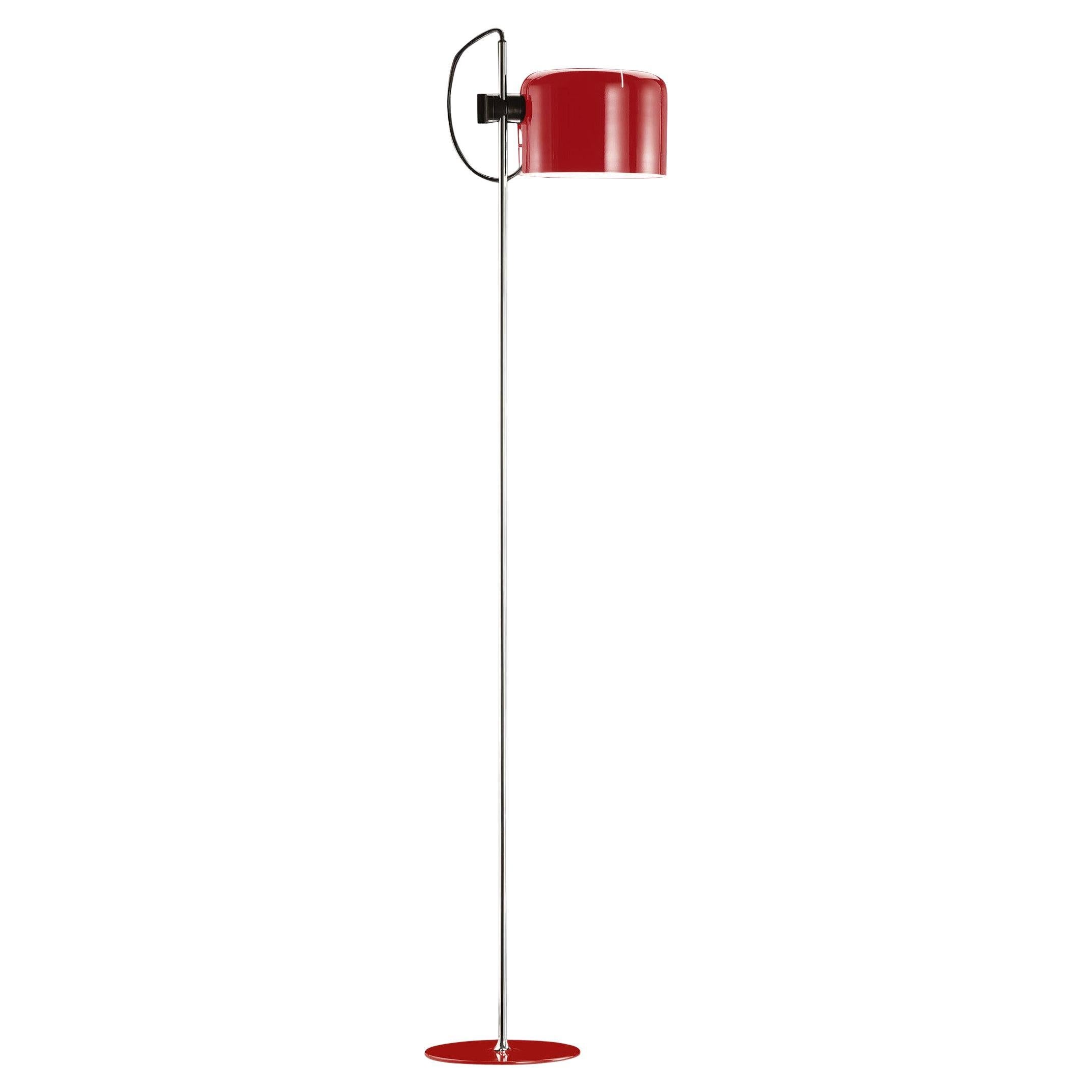 Joe Colombo Model #3321 'Coupé' Floor Lamp in Scarlet Red for Oluce