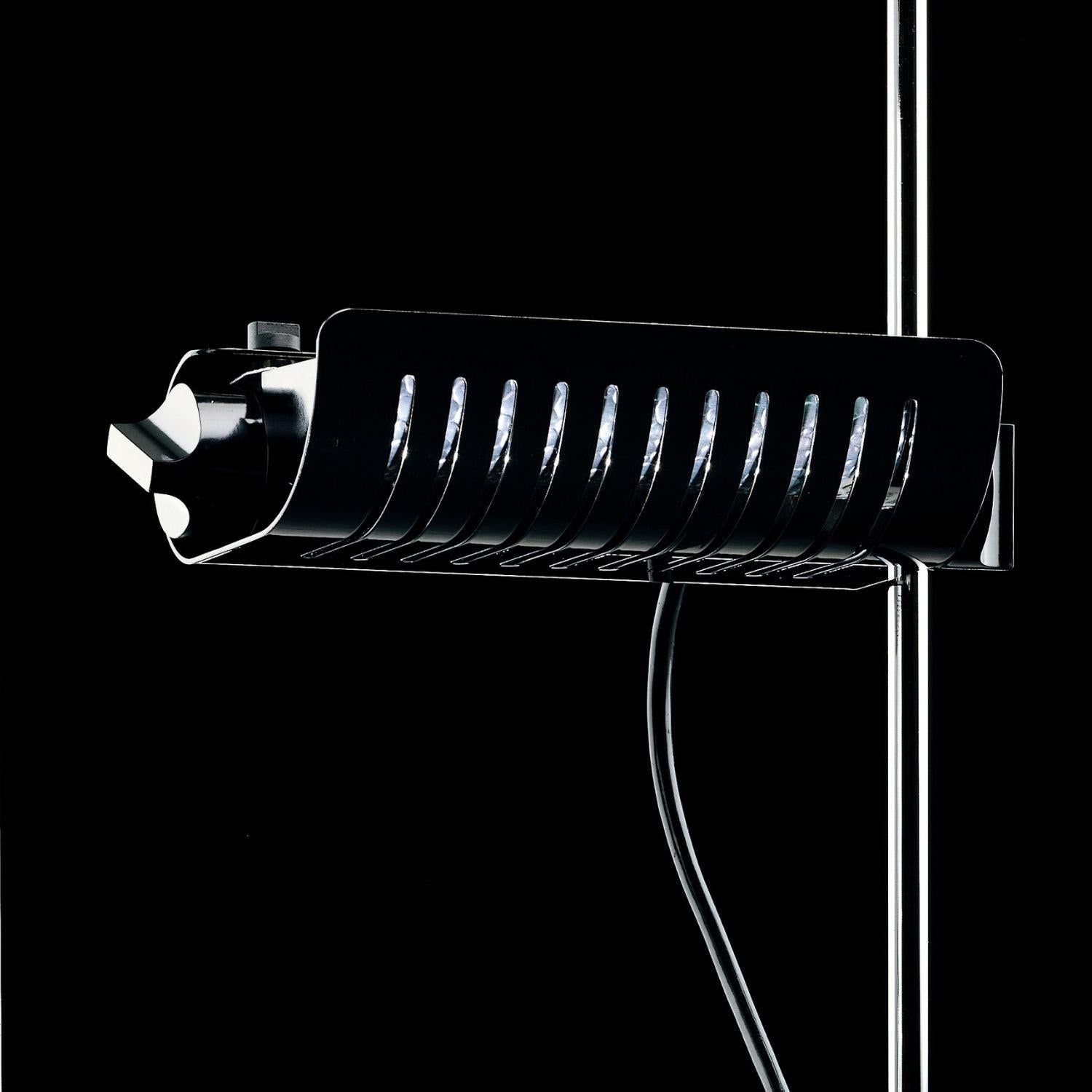 Mid-Century Modern Joe Colombo Model #626 'Colombo' Floor Lamp in Black and Chrome for Oluce For Sale