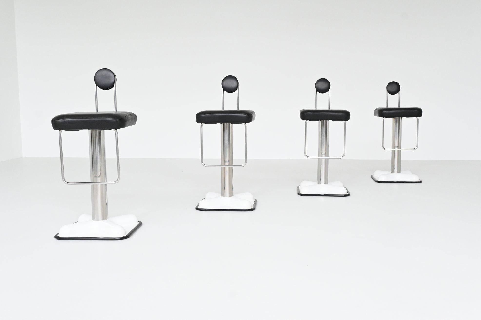 Joe Colombo model Birillo set of four bar stools Zanotta Italy 1971 3