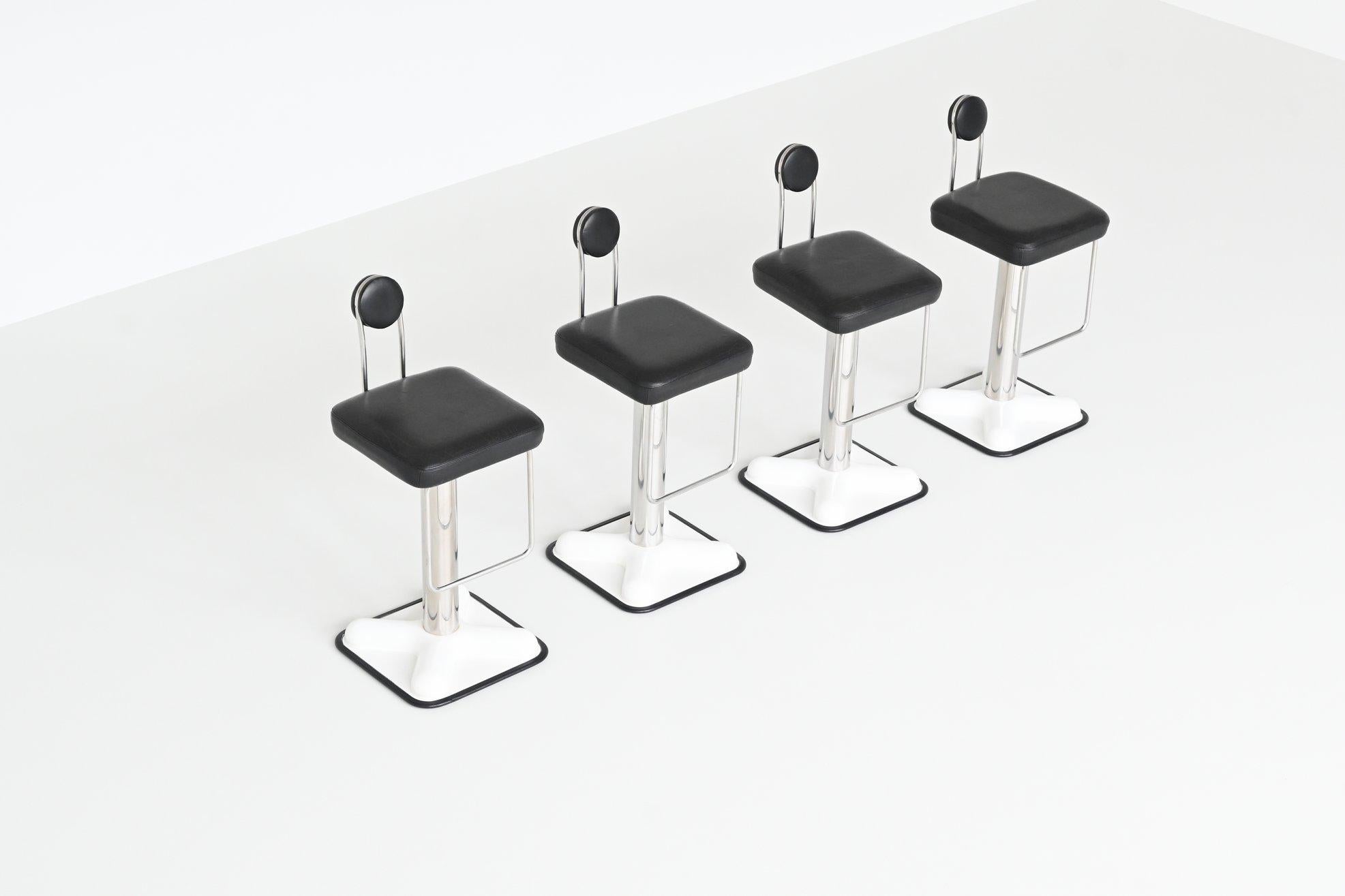 Italian Joe Colombo model Birillo set of four bar stools Zanotta Italy 1971