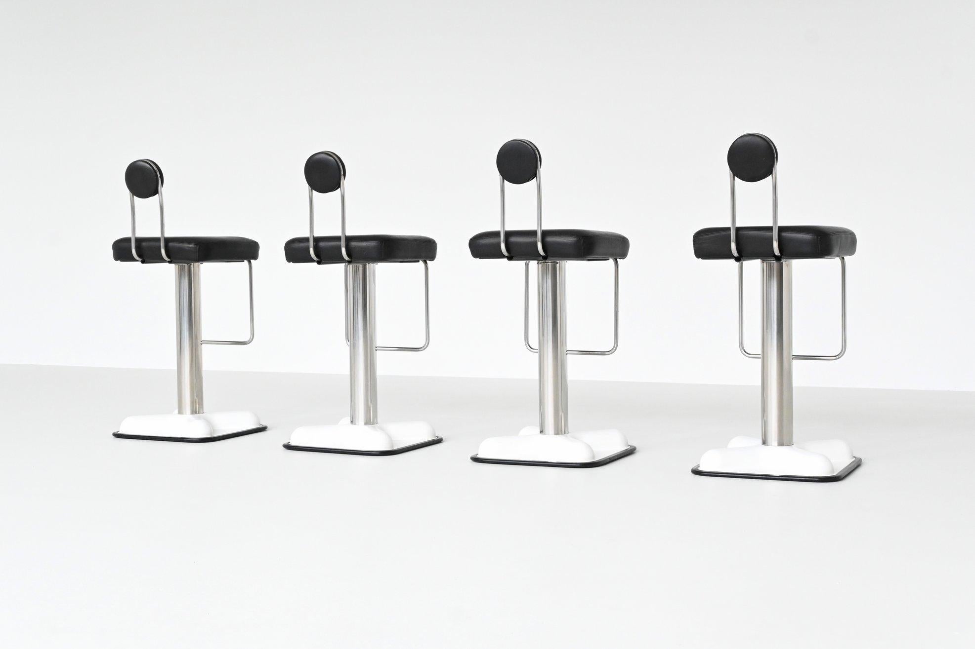 Late 20th Century Joe Colombo model Birillo set of four bar stools Zanotta Italy 1971