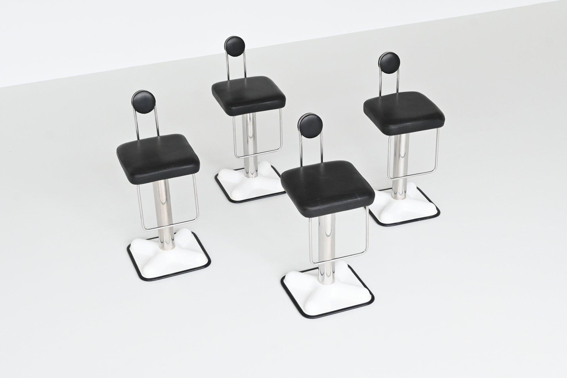 Joe Colombo model Birillo set of four bar stools Zanotta Italy 1971 1