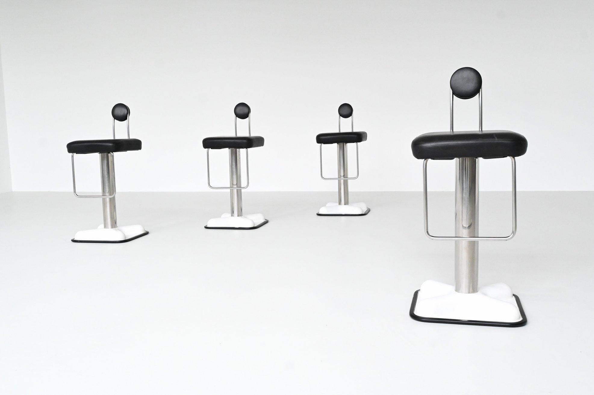 Joe Colombo model Birillo set of four bar stools Zanotta Italy 1971 2