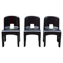 Joe Colombo modèle 4867 Universale pour Kartell lot de 3 chaises de salle à manger