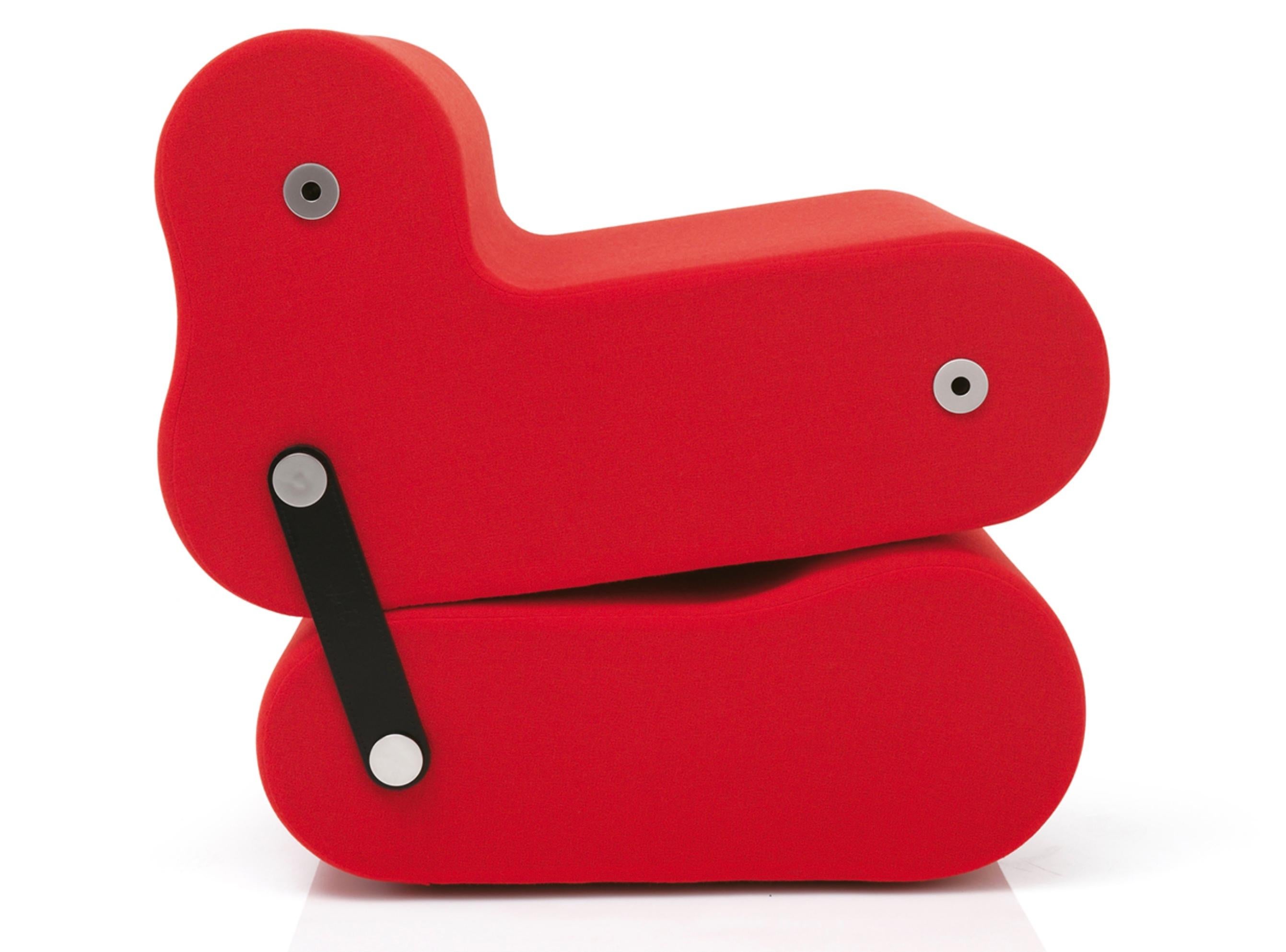 Joe Colombo 'Multichair' 1970 in Red for B-Line

Multichair is a convertible system consisting of two individual elements that can easily turn into a conversation/relaxation chair. This is a product designed with the total attention and full
