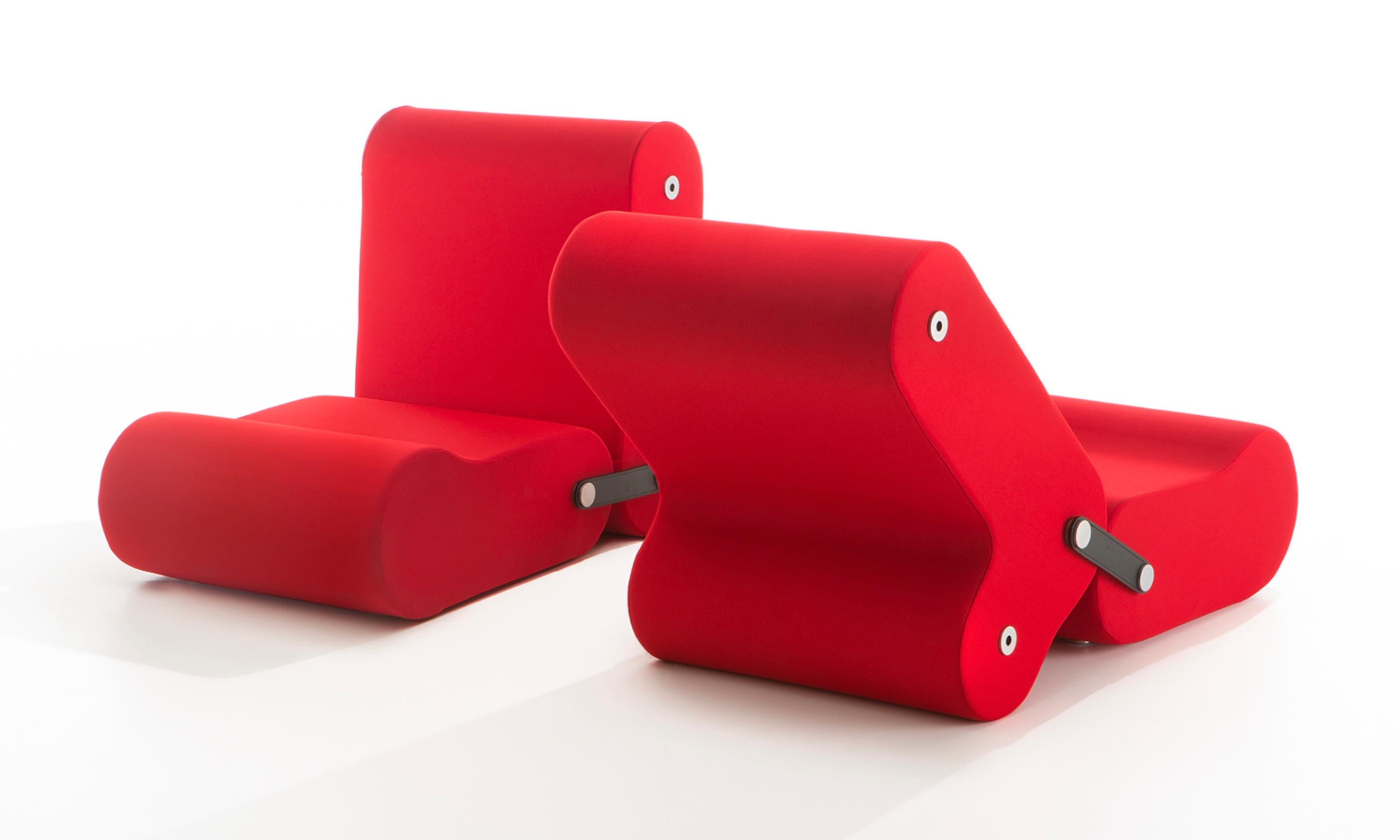 Mid-Century Modern Joe Colombo 'Multichair' 1970 in Red for B-Line For Sale