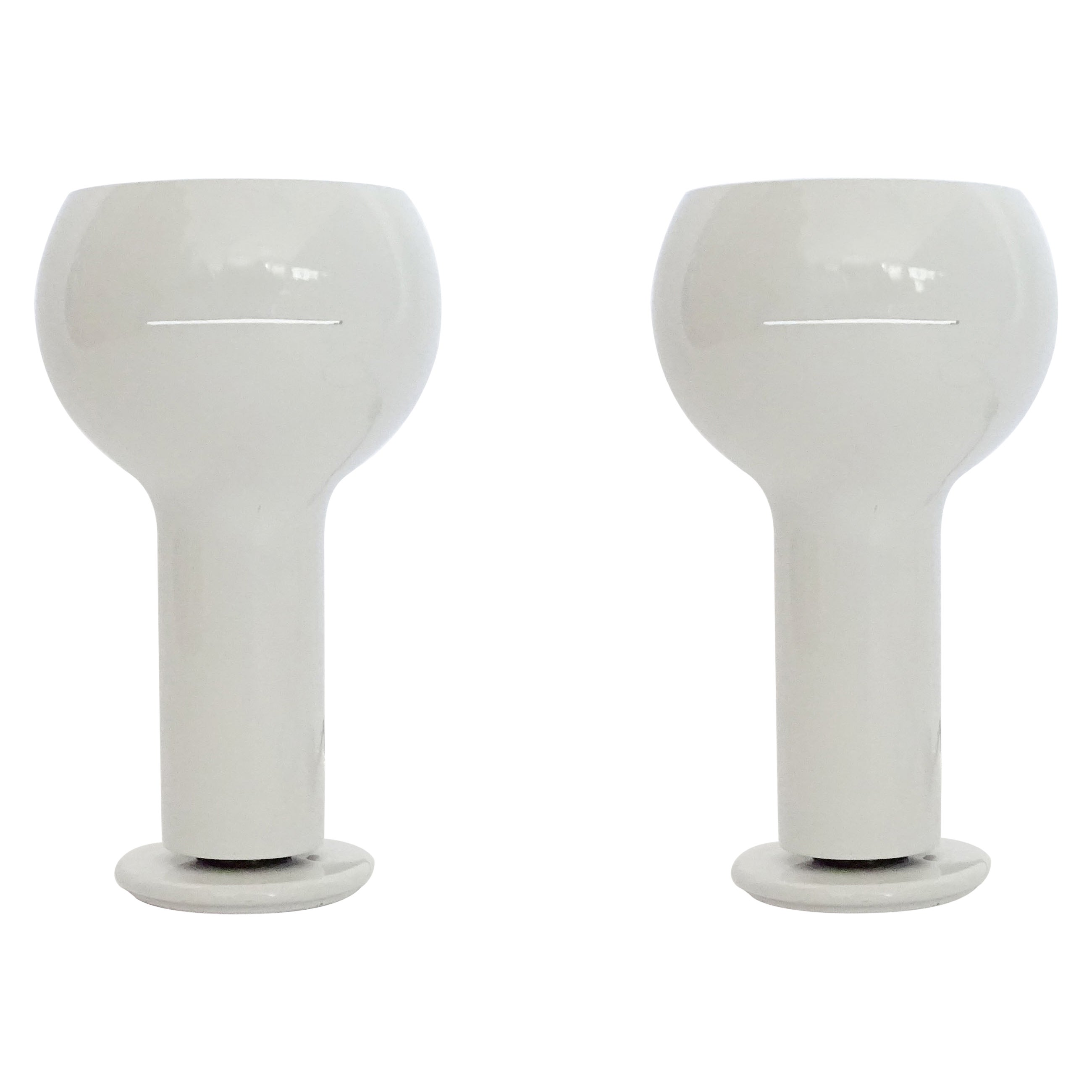 Joe Colombo Pair of Mini Flash Table Lamps for O-Luce, Italy 1970s