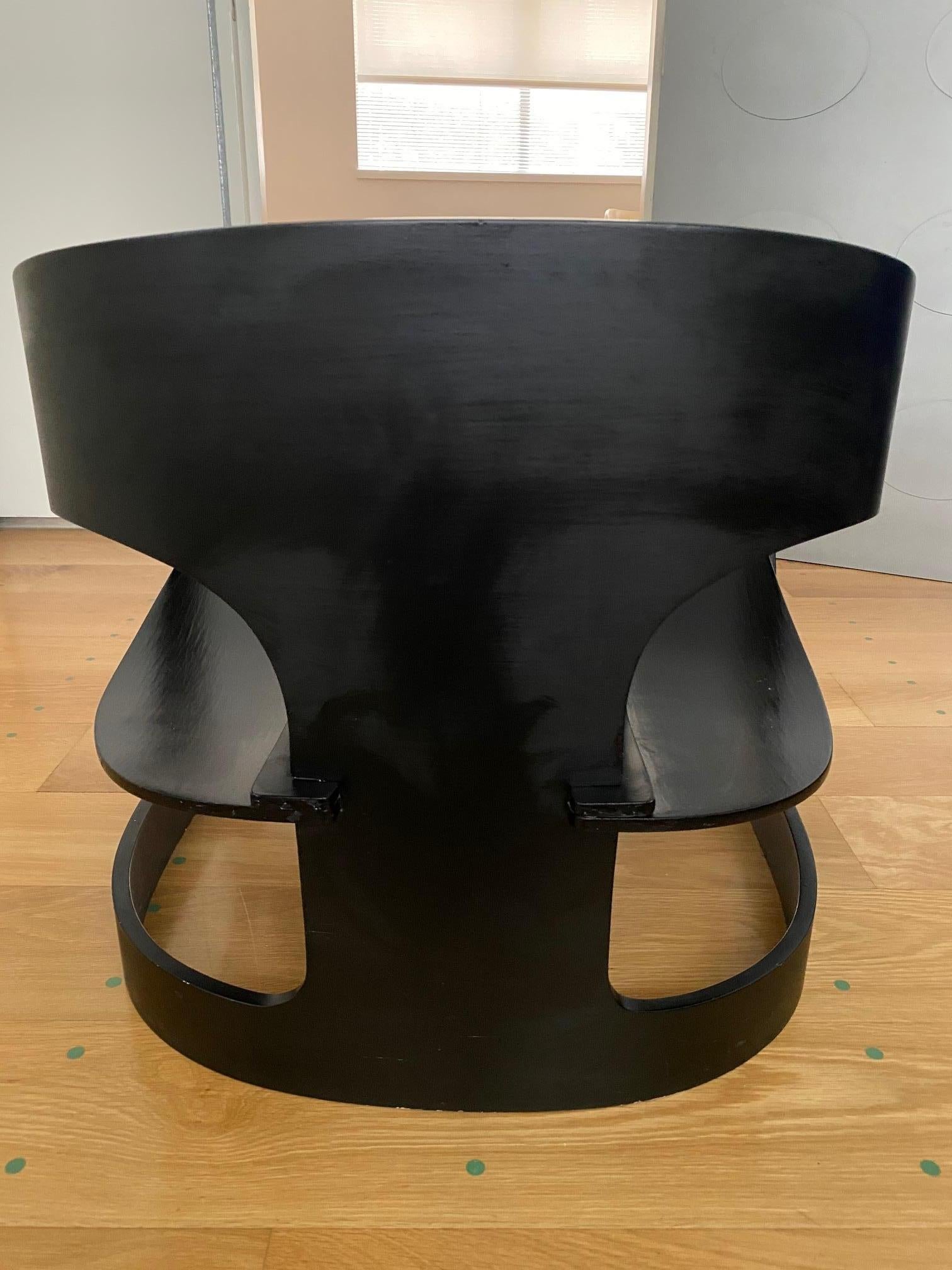 Italian Joe Colombo Plywood Black 4801 Lounge Chair, Kartell, 1960s For Sale