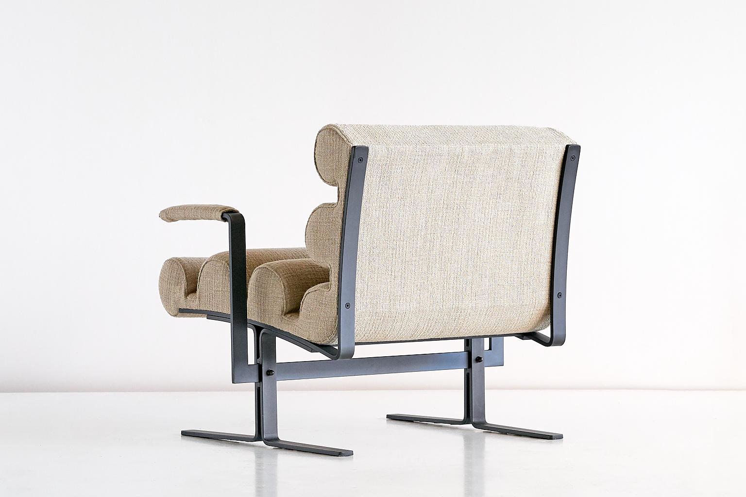 Burnished Joe Colombo 'Roll' Armchair for Sormani, Italy, 1964 For Sale