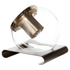 Joe Colombo Satin Gold Table Lamp 'The Globe' by Oluce