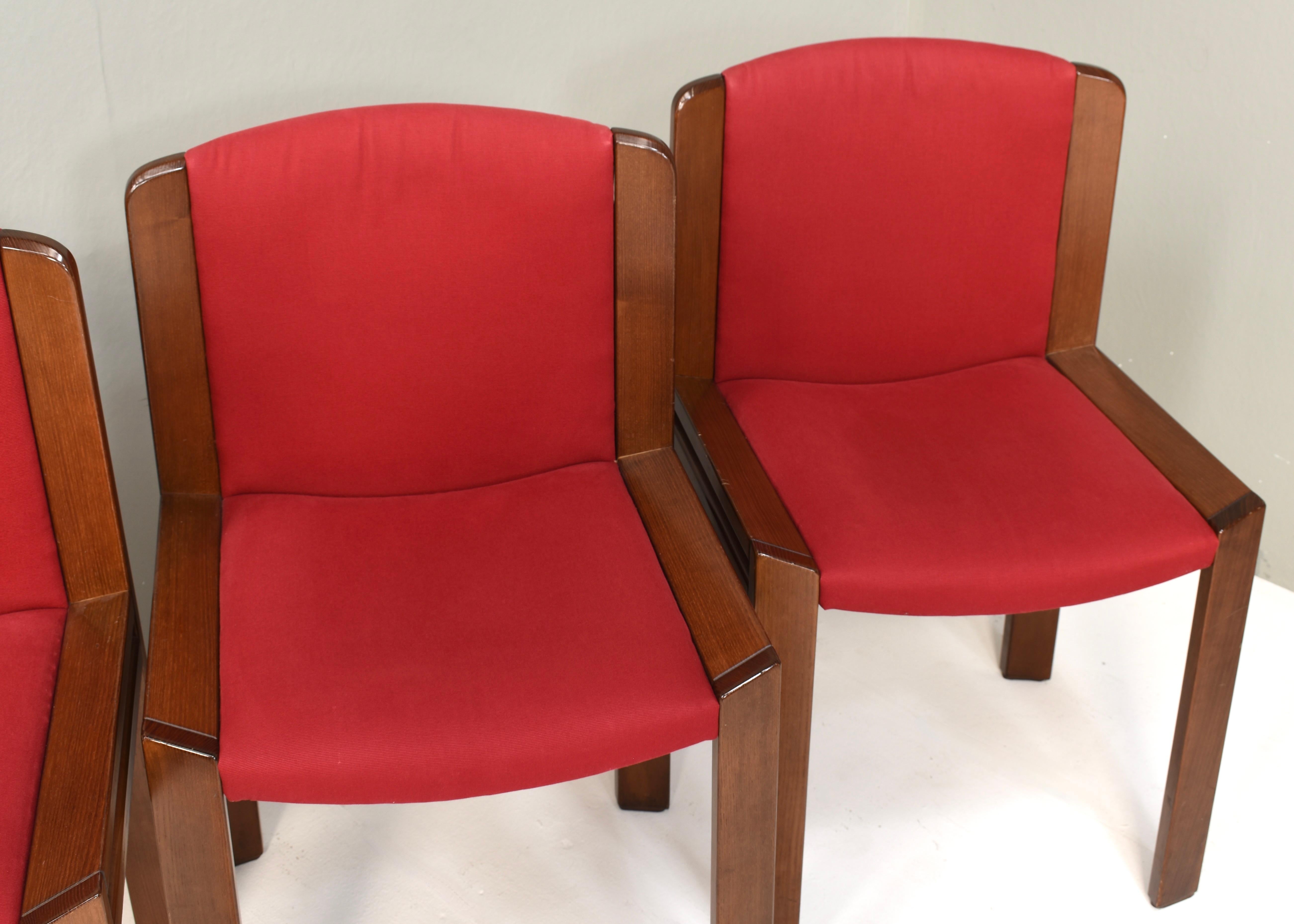 Fabric Joe Colombo set of 4 'model 300' Dining Chairs for POZZI, Italy - 1965 For Sale