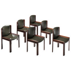 Joe Colombo Set of Six '300' Dining Chairs in Rosewood