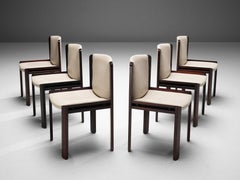 Joe Colombo Set of Six '300' Dining Chairs in White Leather