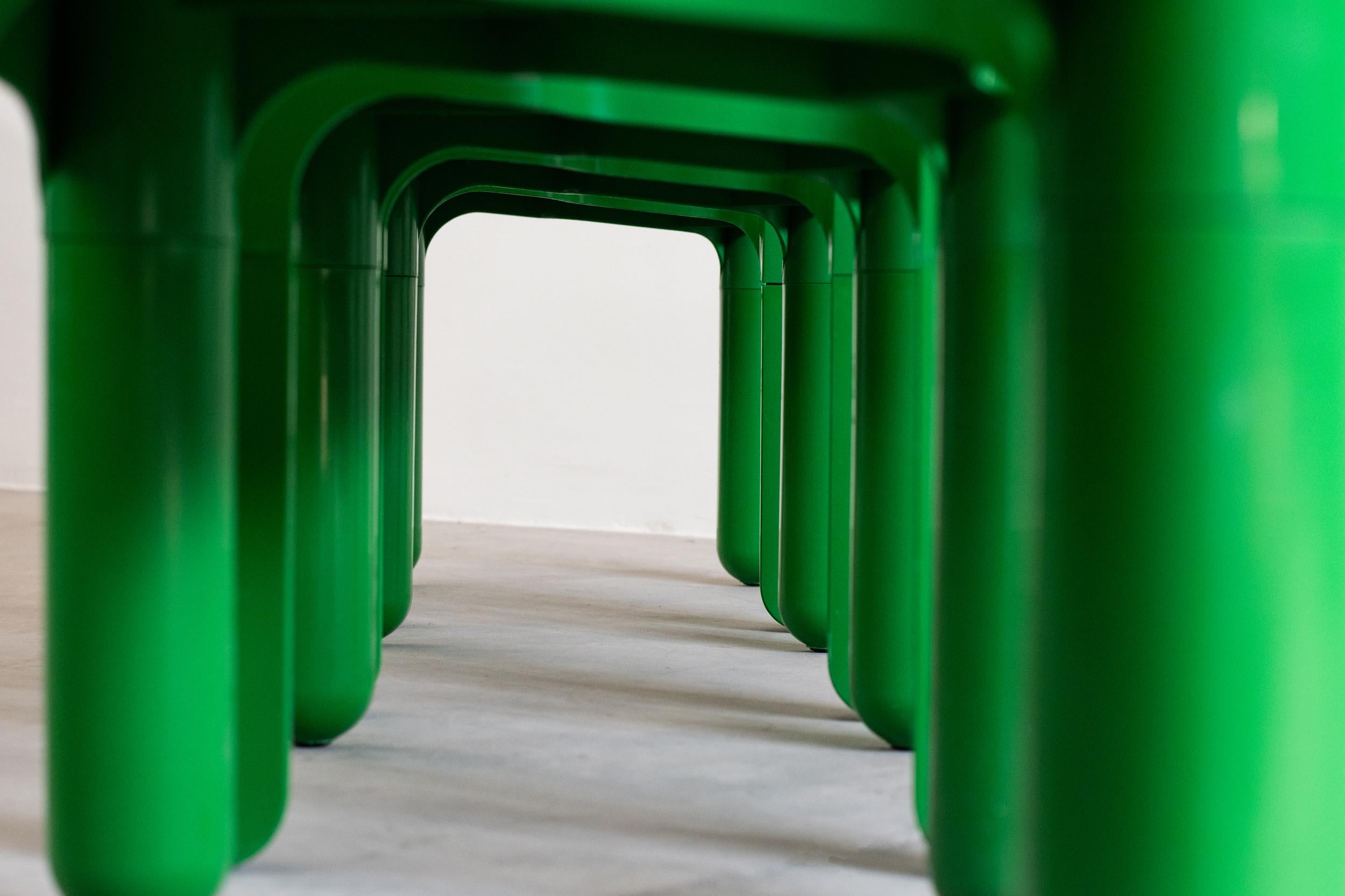 Joe Colombo Set of Six Universale Green Chairs by Kartell, 1960s In Good Condition In Montecatini Terme, IT