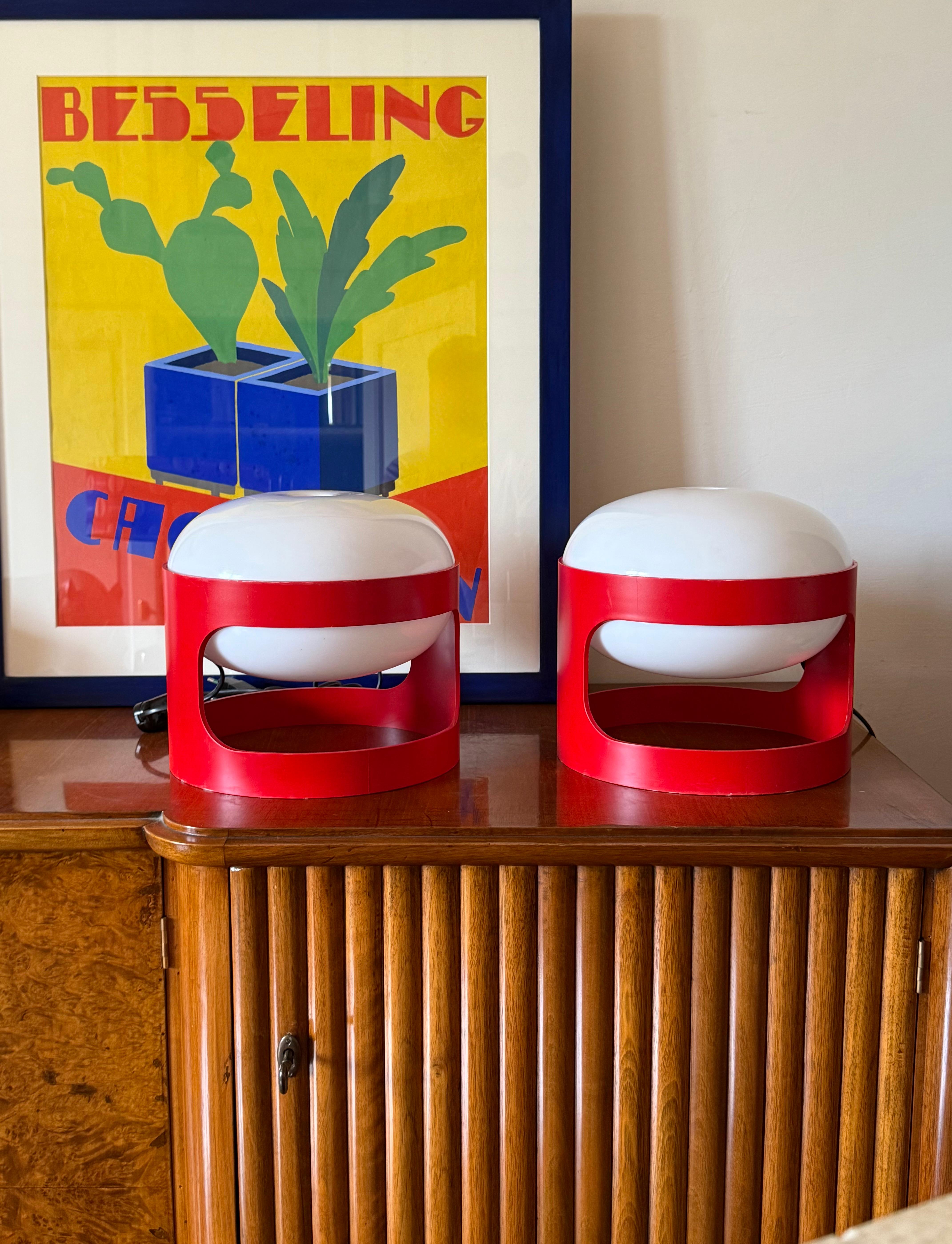 Space Age Joe Colombo, space age set of 2 mod. KD27 table lamps, Kartell Italy 1970s For Sale