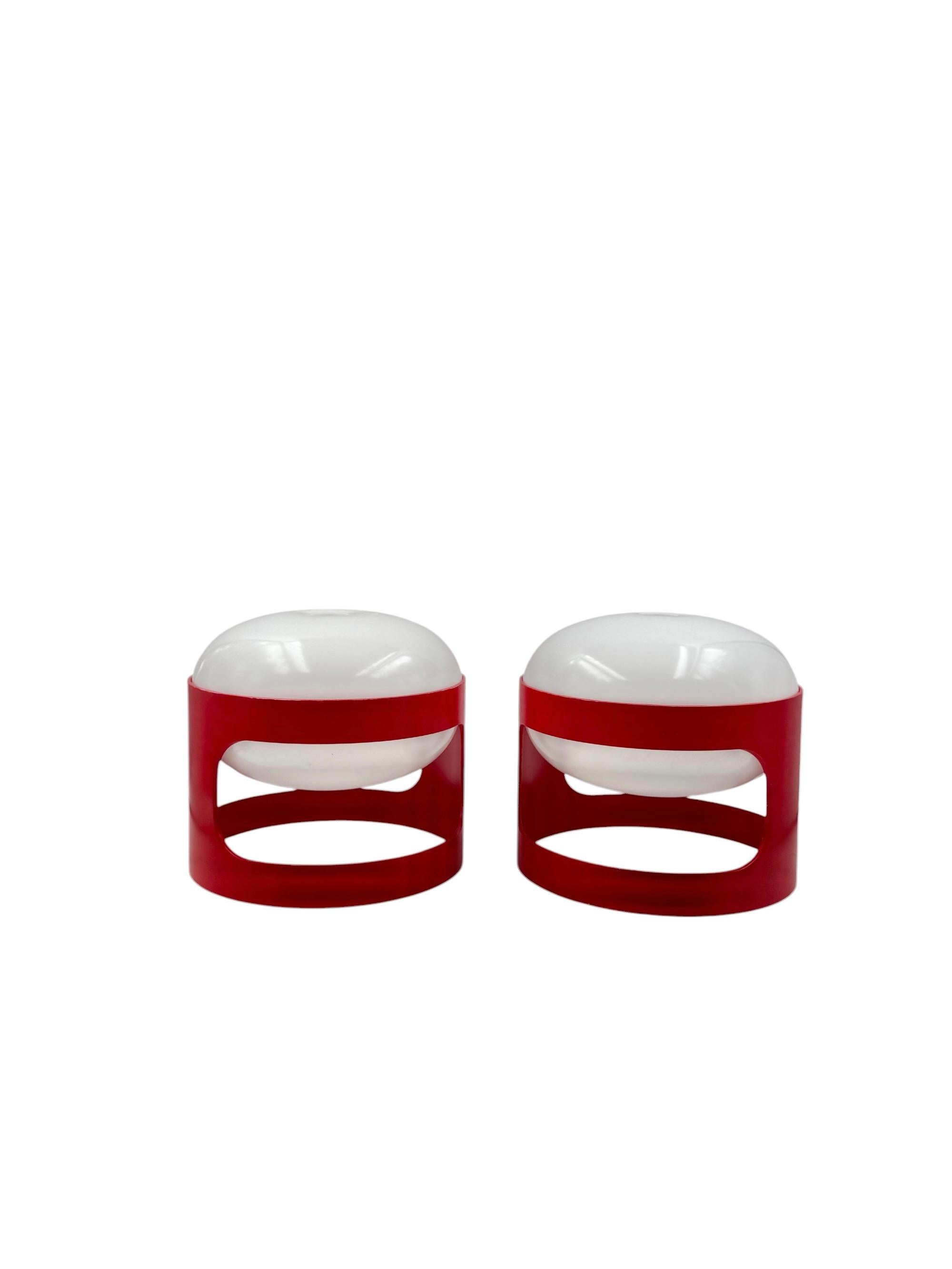 Joe Colombo, space age set of 2 mod. KD27 table lamps, Kartell Italy 1970s For Sale 1