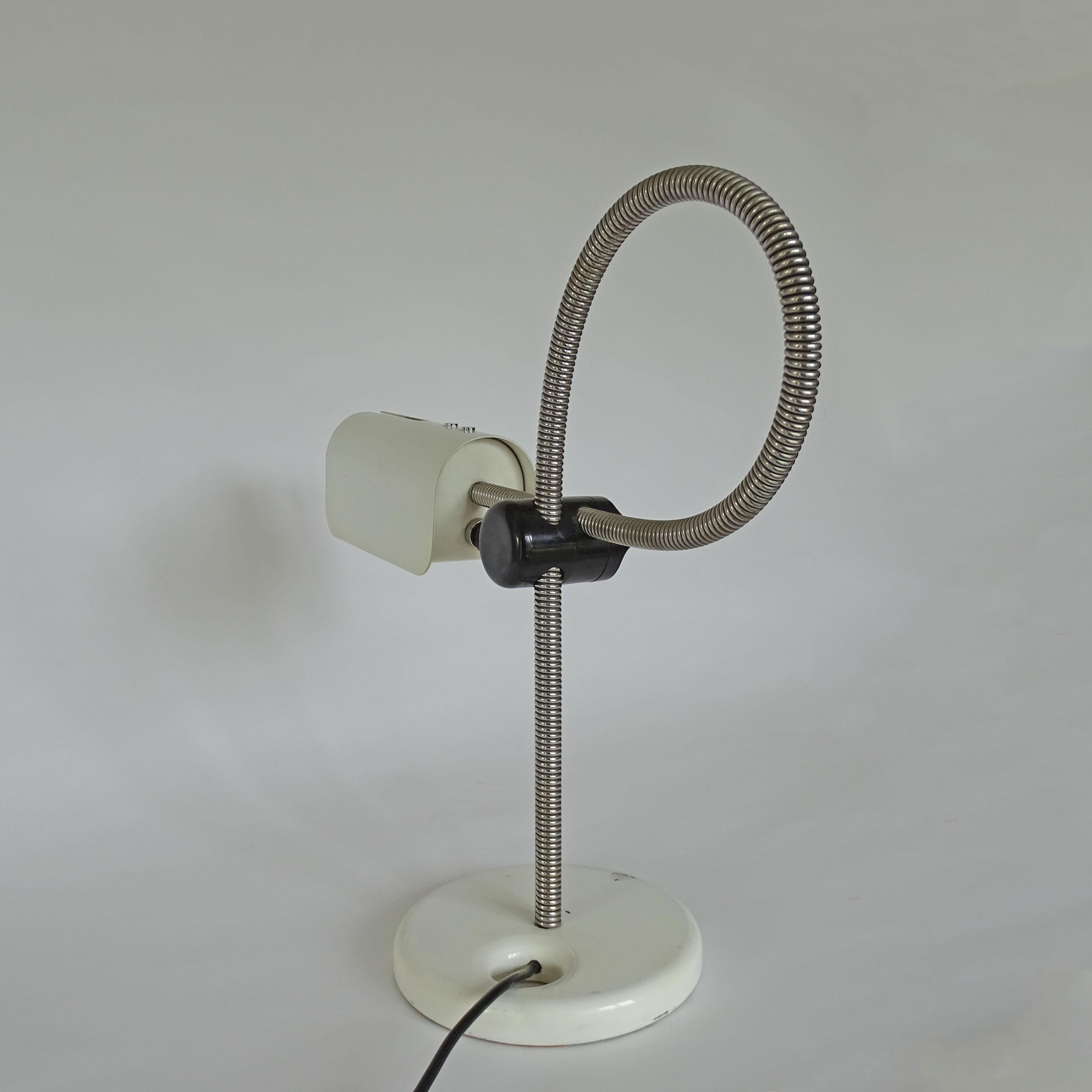 Metal Joe Colombo Spring table lamp for Oluce, Italy 1966 For Sale
