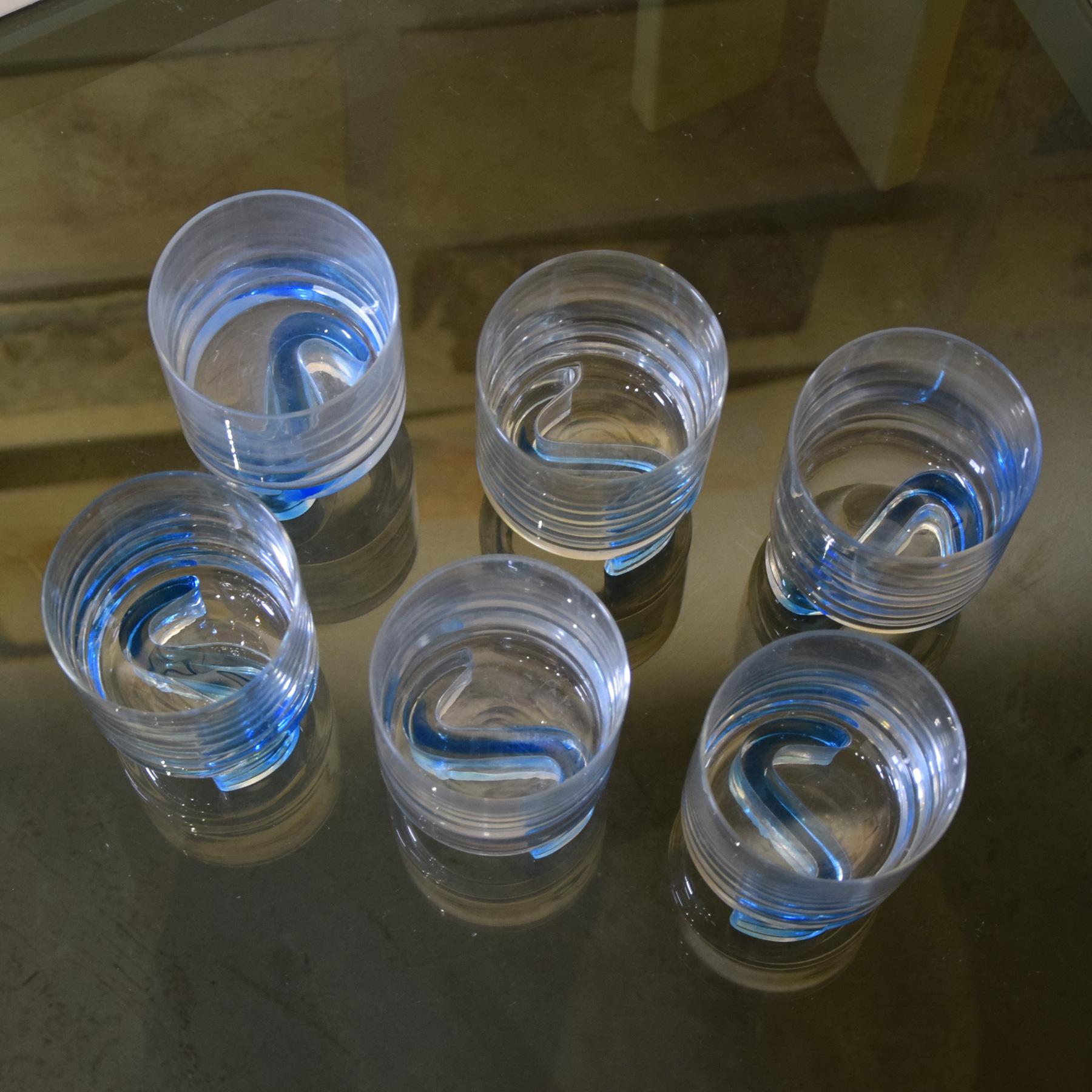 Italian Joe Colombo style set of six glasses 1970s For Sale
