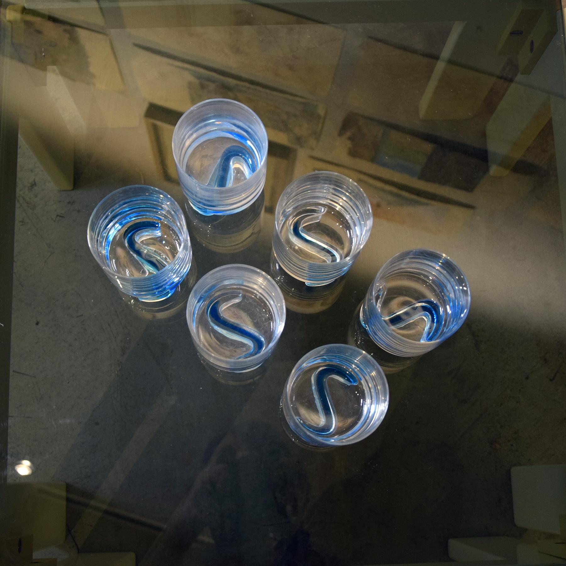 Joe Colombo style set of six glasses 1970s In Good Condition For Sale In bari, IT