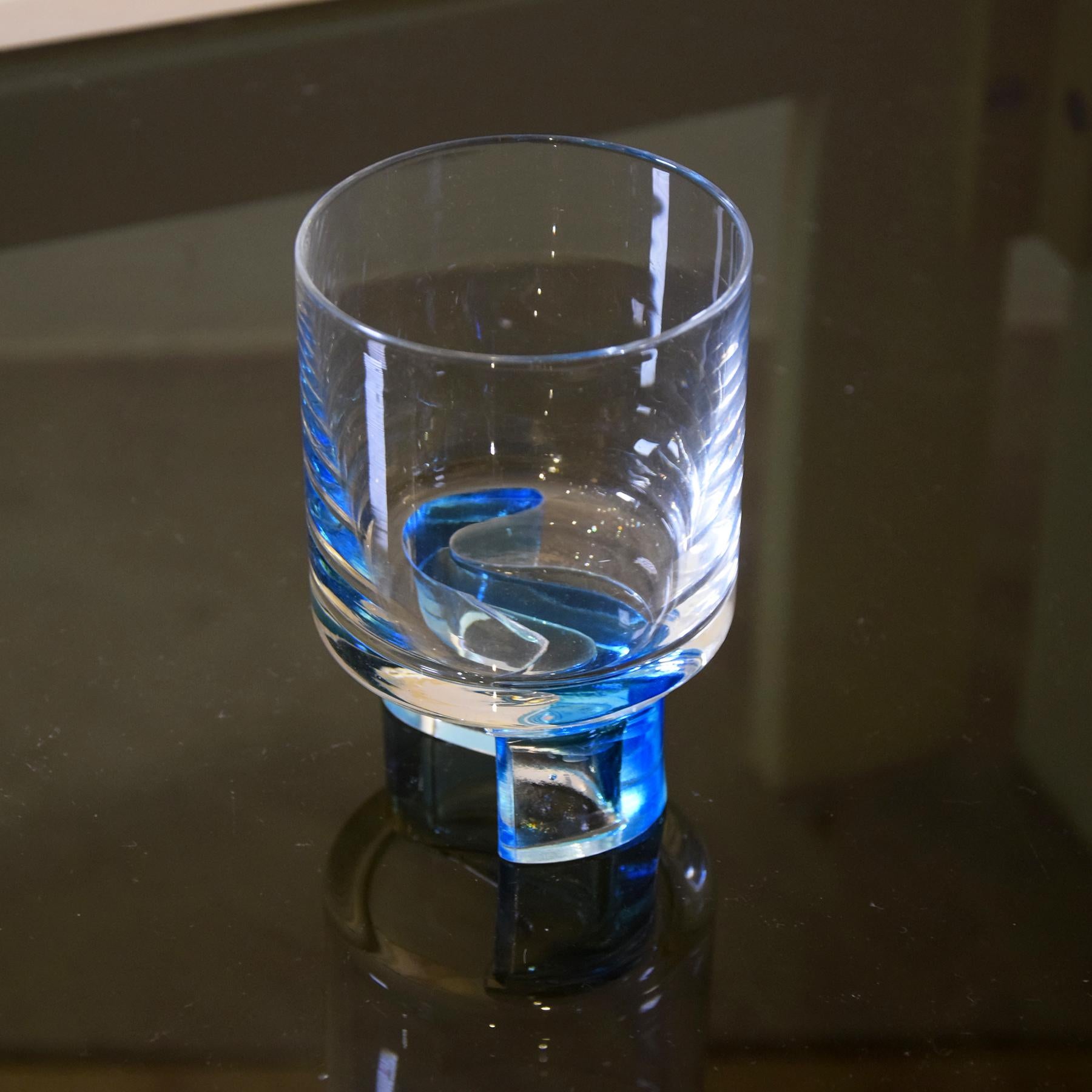 Joe Colombo style set of six glasses 1970s For Sale 1