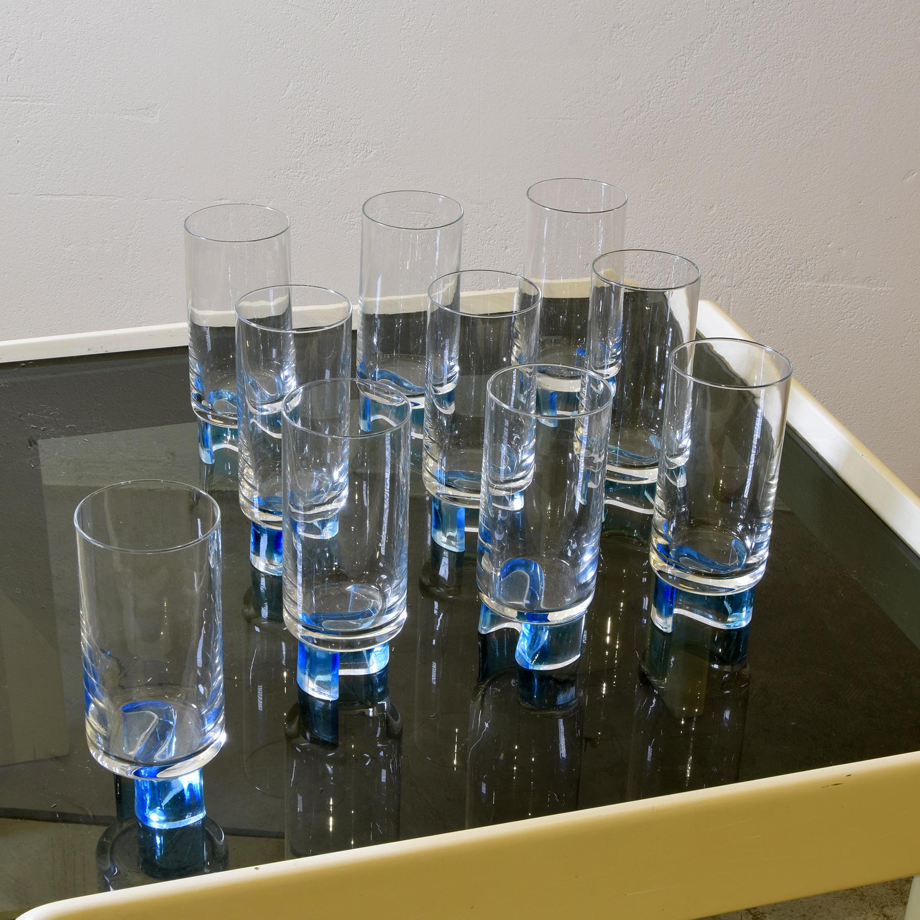 Joe Colombo style set of ten glasses 1970s In Good Condition For Sale In bari, IT