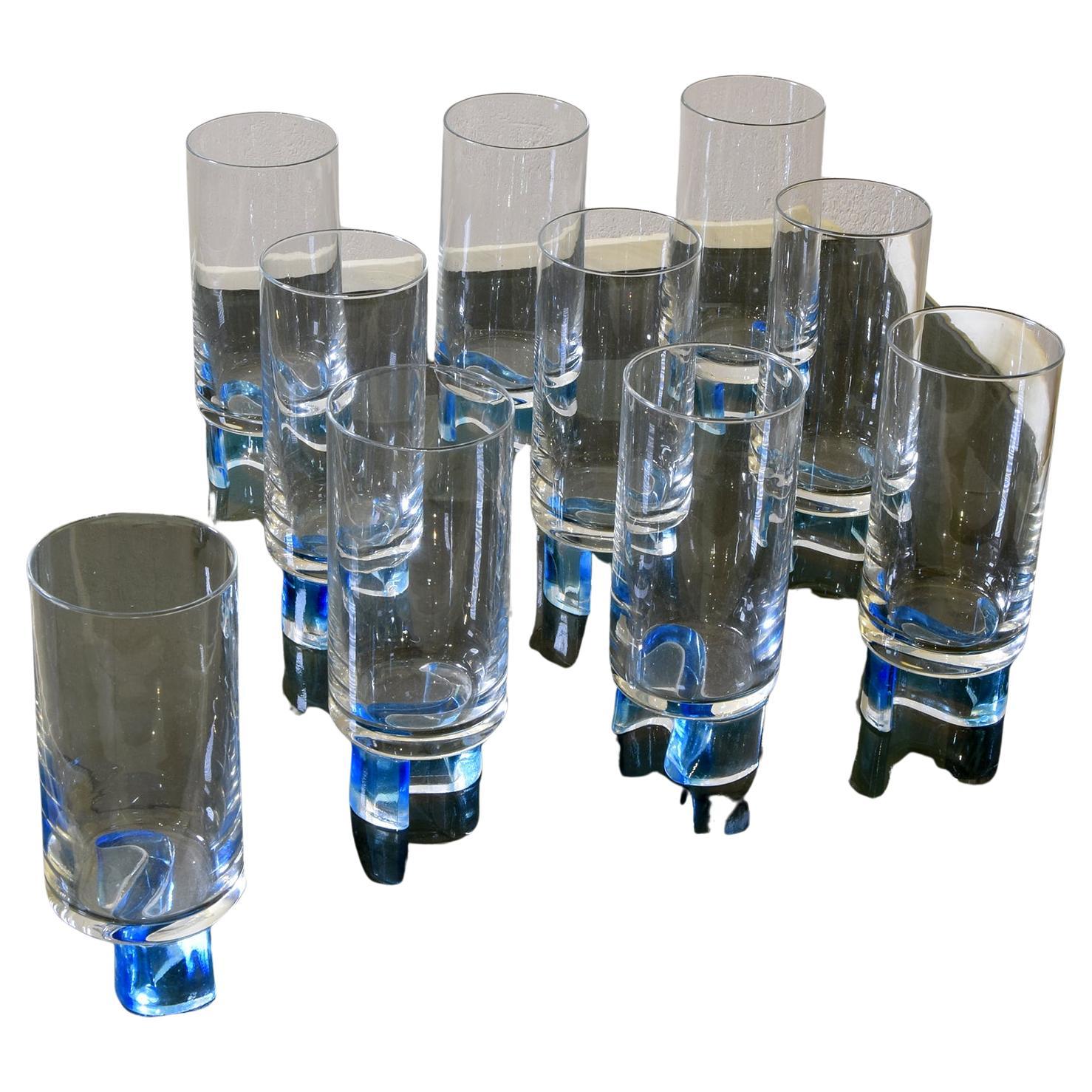 Joe Colombo style set of ten glasses 1970s