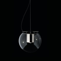 Joe Colombo Suspension Lamp 'The Globe' Large Nickel by Oluce