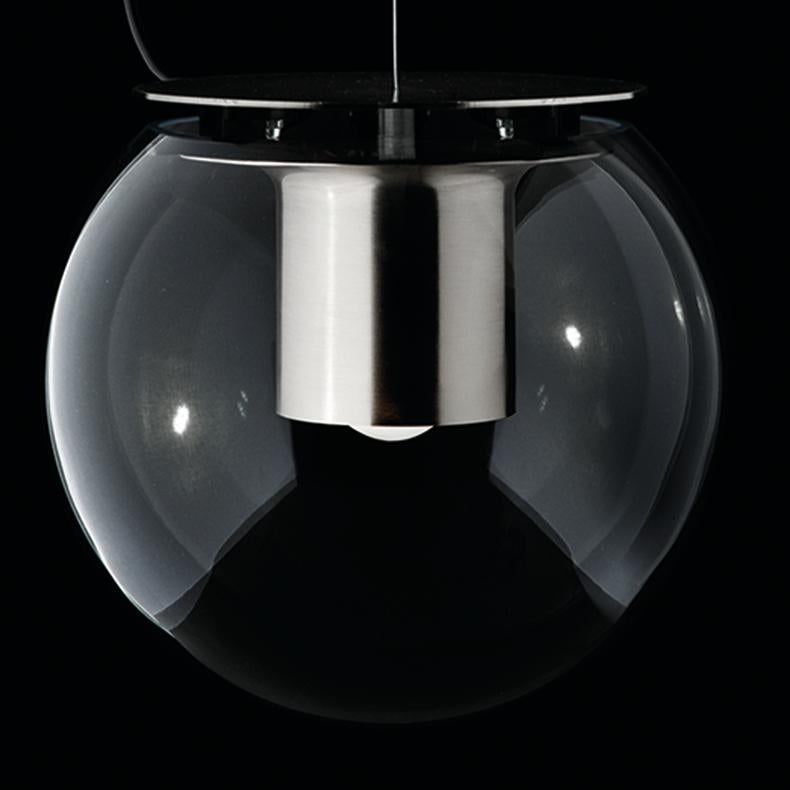 Mid-Century Modern Joe Colombo Suspension Lamp 'The Globe' Large Nickel by Oluce For Sale