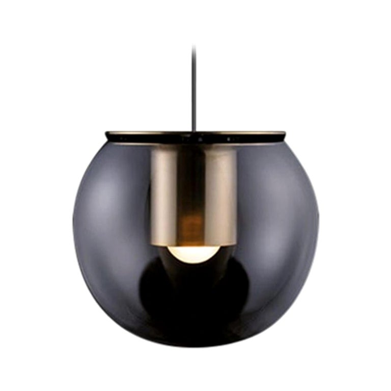 Joe Colombo Suspension Lamp 'Globe' Small Gold by Oluce For Sale