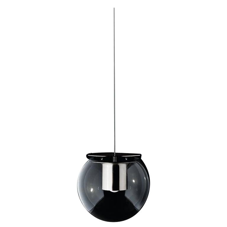 Joe Colombo Suspension Lamp 'the Globe' Small Nickel by Oluce For Sale