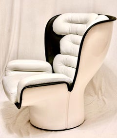 Chaise longue pivotante en cuir "Elda" de Joe Colombo