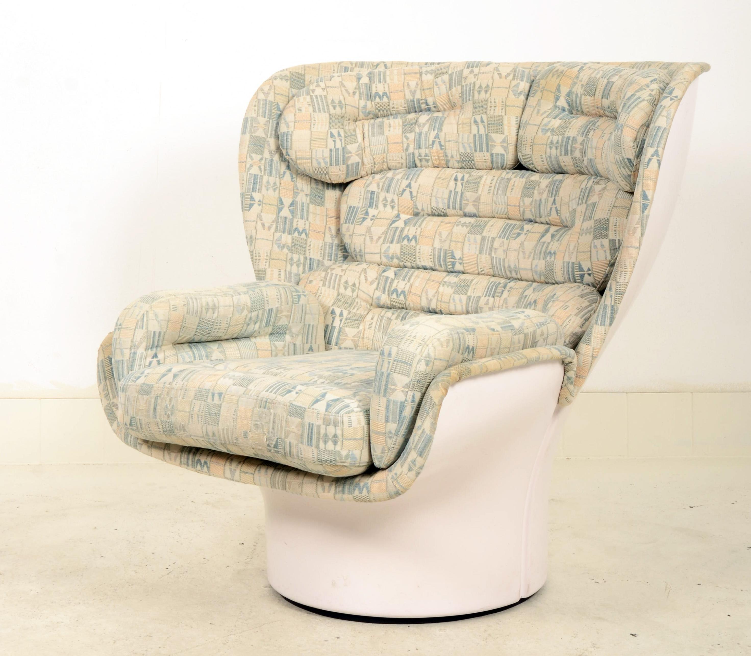 Bouclé Joe Colombo Swivel 